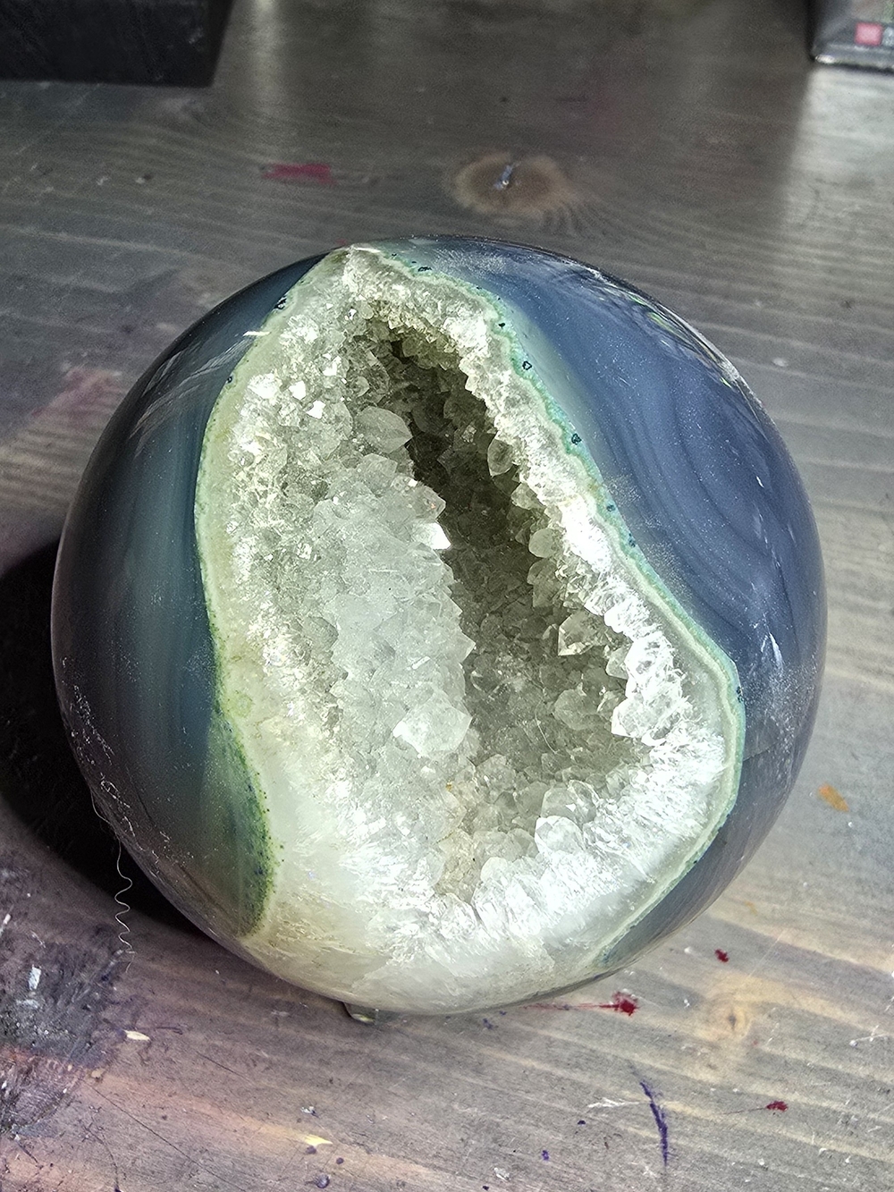 Agate Druzy Geode Sphere